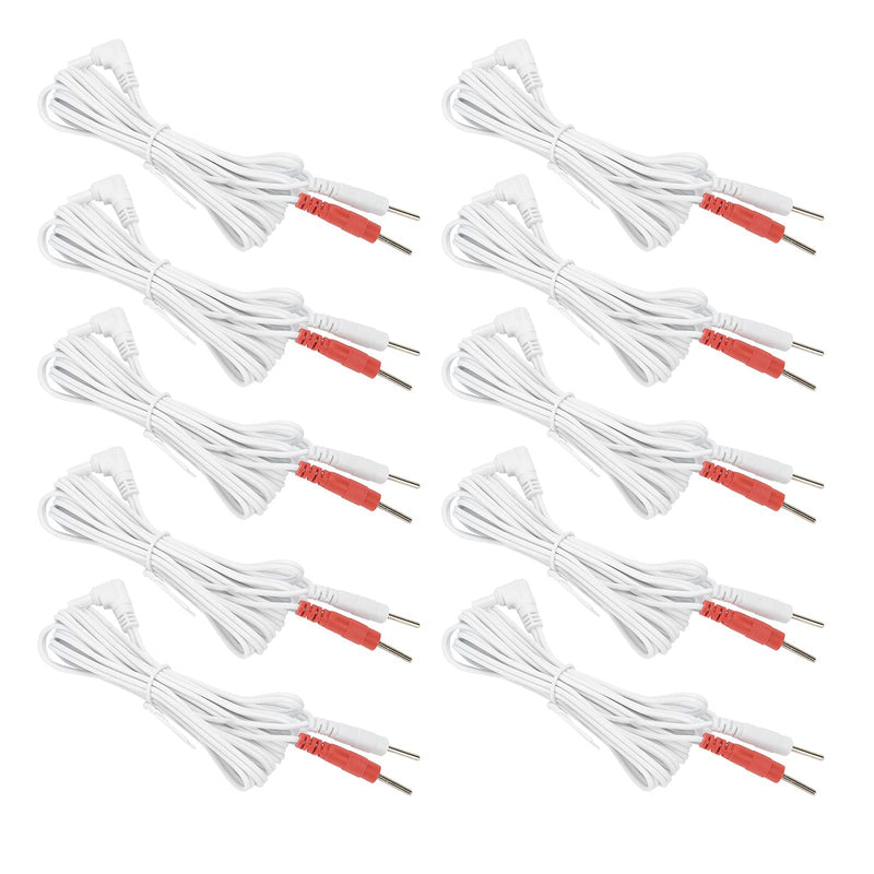 Electrode Lead Wire, 10pcs / Bag 2.35mm 1.8m 2‑in‑1 Pin Type Electrode Lead Wires Cable for TENS Unit Machine - BeesActive Australia