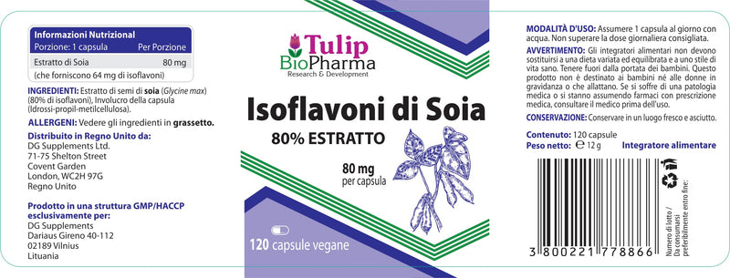 SOYA Isoflavones 80% Extract 120 Capsules, 3rd Party Lab Tested, High Strength Supplement, Gluten and GMO Free - BeesActive Australia