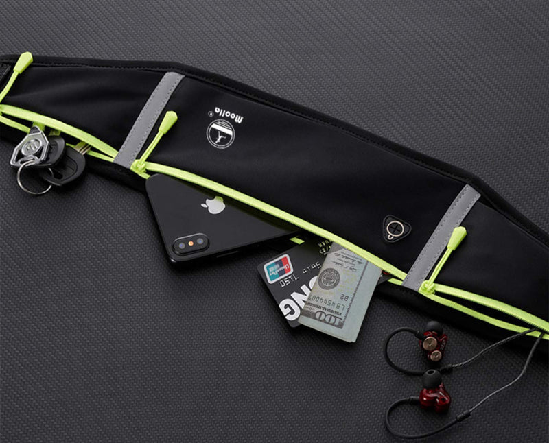 Running Belt, Fanny Pack for Women Men, Water Resistant Waist Pack, Runners Belt for Hiking Fitness Travel - Adjustable Running Pouch Phone Holder Accessories for iPhone Samsung - Black - BeesActive Australia