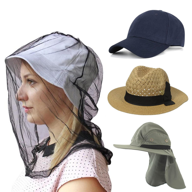 GCOA 3 Pack Head Net Mesh, Face Mesh Mask Cover for Outdoor Lovers Protect from Mosquito Insect Bug Bee Gnats + Free Carry Bags - BeesActive Australia