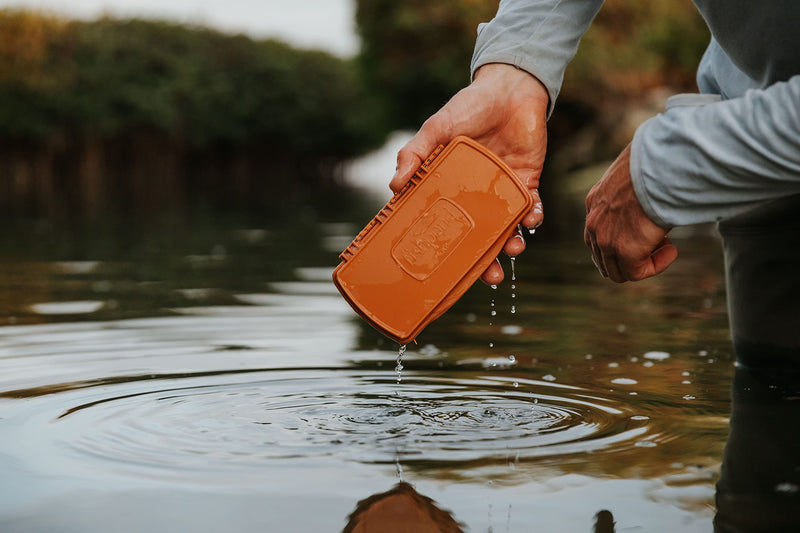 fishpond Tacky Pescador Silicone Slit Waterproof Fly Box - Burnt Orange - BeesActive Australia