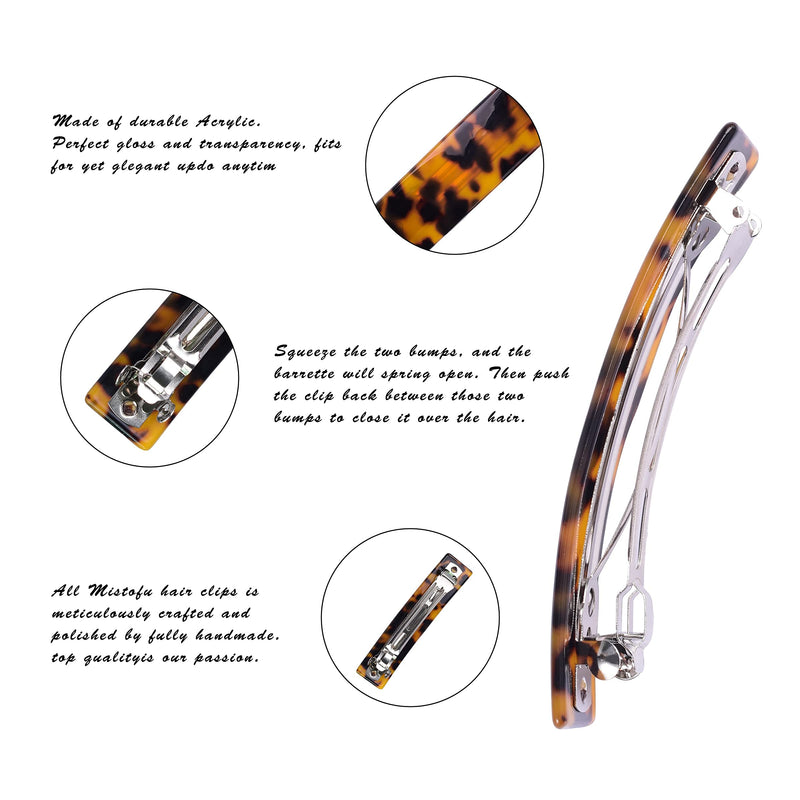 Jayongnee clip Tortoise Shell Hair Barrettes for Women Ladies ,Elegant French Design Barrettes Tortoise Shell Automatic Hair Clip for Medium and Thick Hair, barrettes for thick hair Fashion Acrylic Ponytail Holders Barrettes for Daily Wear (Classic Col... - BeesActive Australia