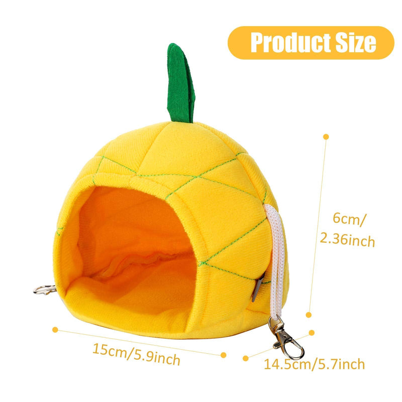 2 Pieces Pineapple Hammock Soft Hamster House Bed Small Animals Hanging House Cage Hamster Nest Hammock Pet Cage Accessories for Guinea Pig Rat Chinchilla Small Pets Sleep and Play - BeesActive Australia