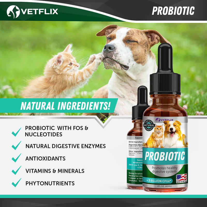 Premium Probiotics for Dogs & Cats - Digestive Enzymes & Prebiotics Supplement - Helps to Relieve Diarrhea, Vomiting, Upset Stomach, Gas, Constipation & Bad Breath - Supports Healthy Digestive System - BeesActive Australia