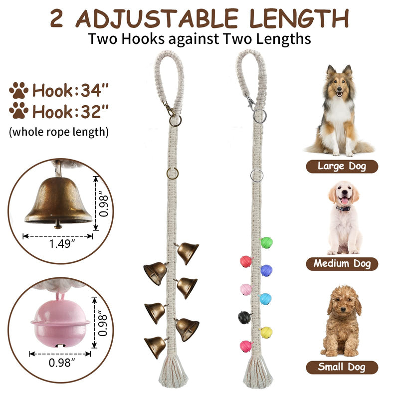 JIMEJV Hanging Dog Bell for Door Potty Training Chew Toy, Durable Dog Door Bells for Dogs, Puppies and Pets Potty Training to Ring to Go Outside Copper - BeesActive Australia