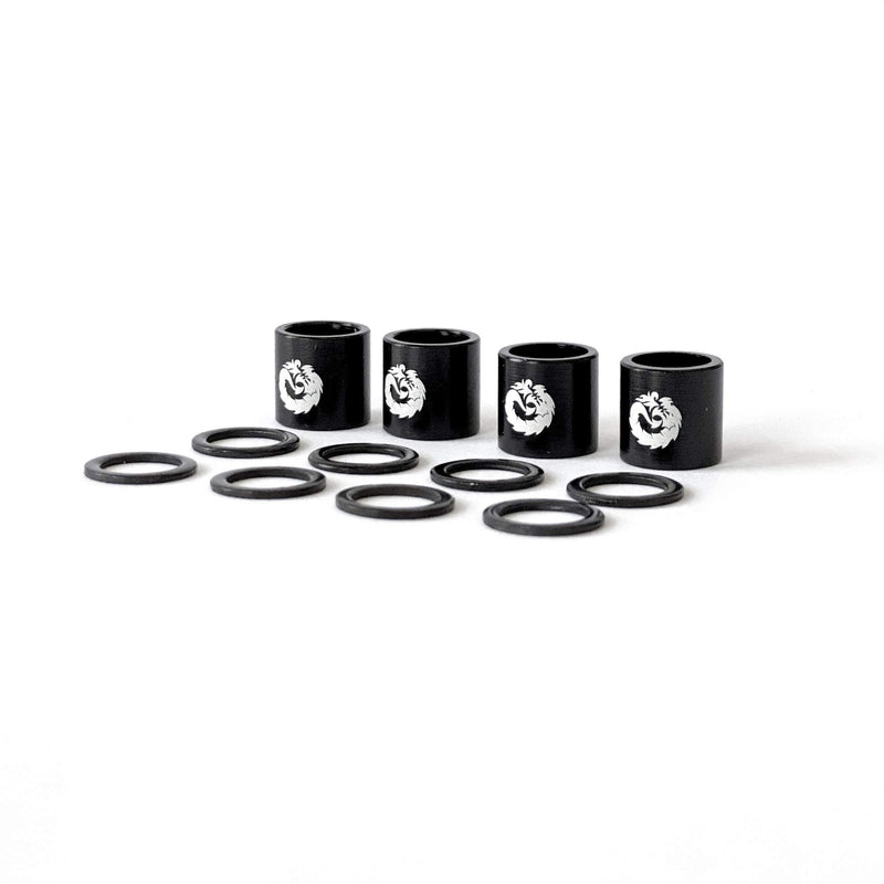 Fireball Dragon Precision Aluminum Spacers and Washers Set for Skateboards and Longboards Black - BeesActive Australia