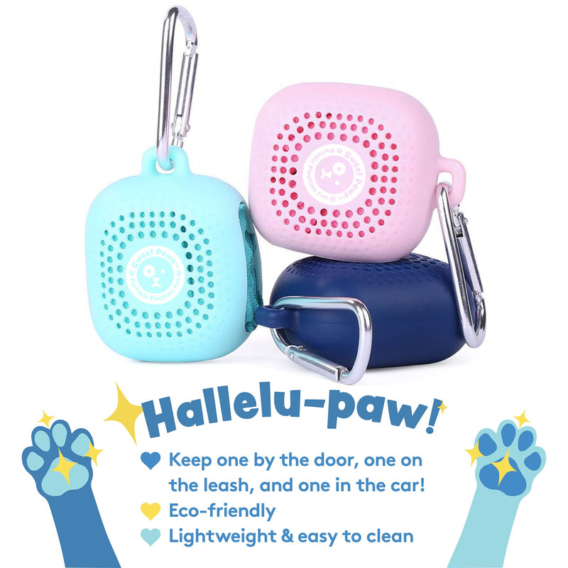 Sweet Paws Microfiber Portable Dog Towels for Drying Dogs - Lightweight Microfiber Super Absorbent Dog Towel - Paw Towel for Small and Medium Dogs - Case Clips onto Leash Or Bag (Newport Navy) Newport Navy (Small) - BeesActive Australia