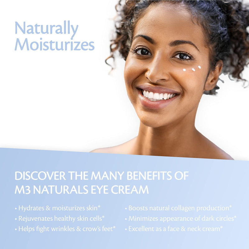 M3 Naturals Eye Cream with Collagen, Hyaluronic Acid & Stem Cell - Made in USA - Anti Aging Under Eye Cream for Dark Circles and Puffiness - Bags, Fine Line, Wrinkle & Puffy Eyes Treatment 1.7 oz - BeesActive Australia