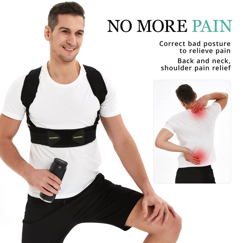 Posture Corrector for Men and Women, Adjustable Upper Back Brace, Muscle Memory Support Straightener, Providing Pain Relief from Neck, Shoulder, and Upper and Lower Back, Large-X Large(37''-47'') - BeesActive Australia