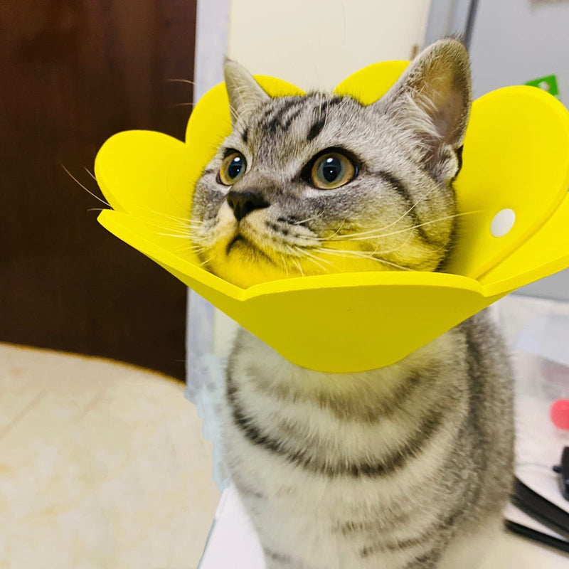3Pcs Cat Recovery Collar Cat Protection Collar Cones for Cats Sunflower Neck Cat Cone Anti-Licking Recovery Collar to Prevent from Biting Scratching(Pink, Orange, Yellow) M - BeesActive Australia