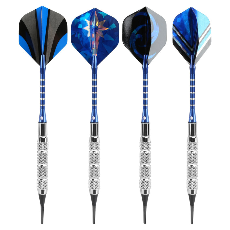 [AUSTRALIA] - GWHOLE 18g Soft Dart with 16 Dart Flights and 200 Dart Soft Tip Points for Electronic Dartboard, Set of 12 