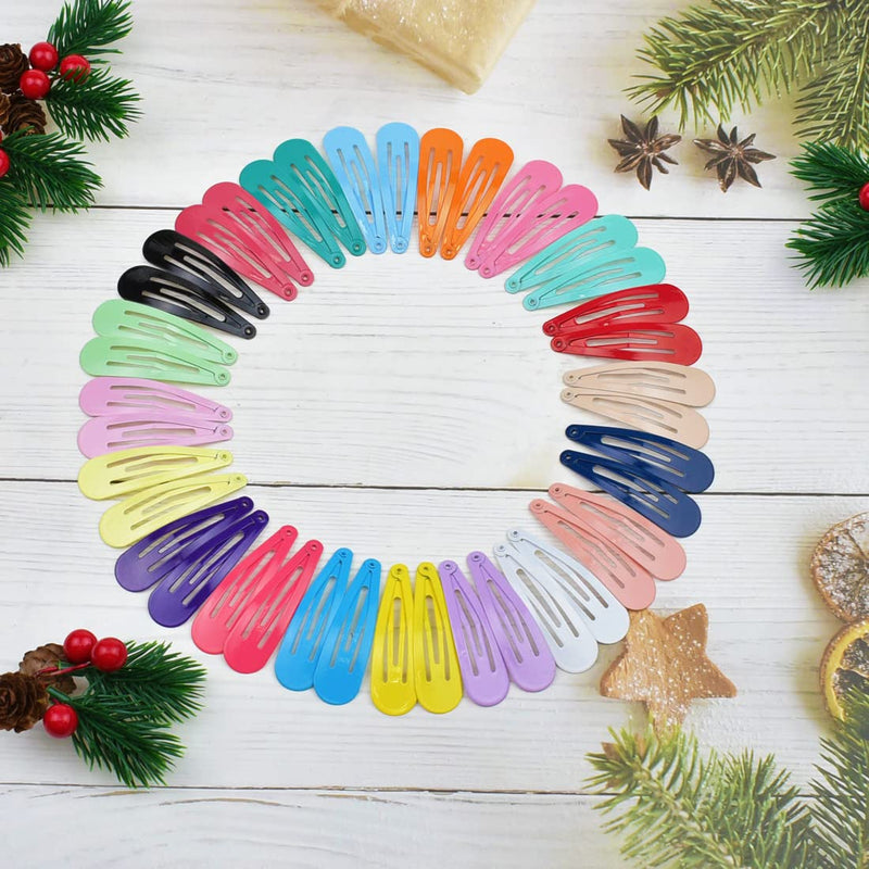 40 Pcs Metal Snap Hair Clips Candy Color 2 Inch Non Slip Kids Barrettes Girls' Hair Accessories - BeesActive Australia