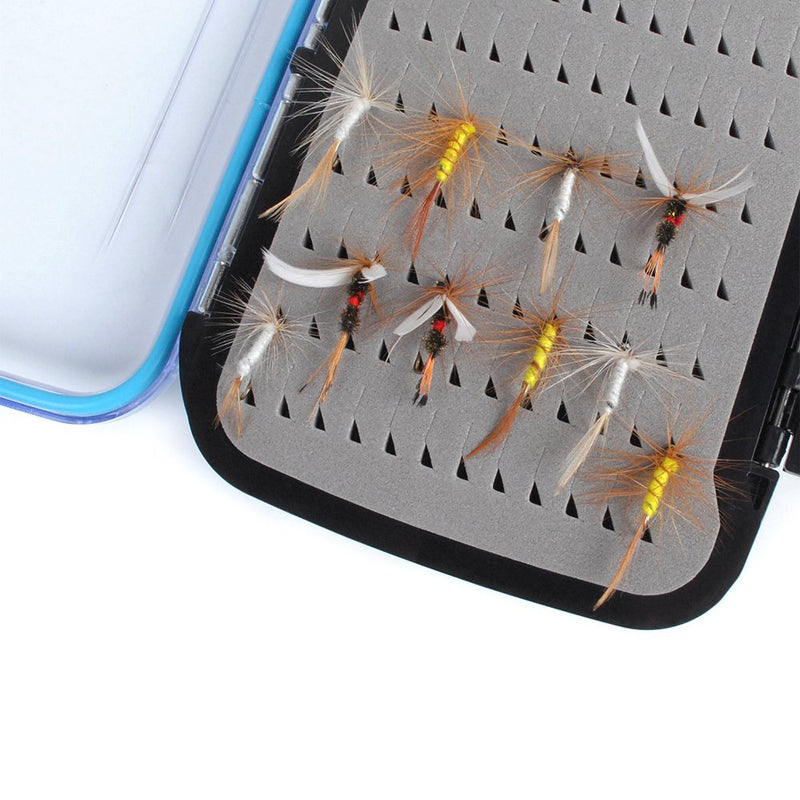 [AUSTRALIA] - Dr.Fish Fly Fishing Box Flies Case Waterproof Double Sided Transparent Lid Lightweight Deep Slot Easy Grip Slit Foam/Silicone Grip XS: 3.9 x 2.9 x 1.4inches(2PCS) 