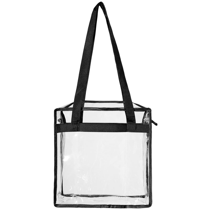 BAGAIL Clear bags Stadium Approved Clear Tote Bag with Zipper Closure Crossbody Messenger Shoulder Bag with Adjustable Strap Black - BeesActive Australia