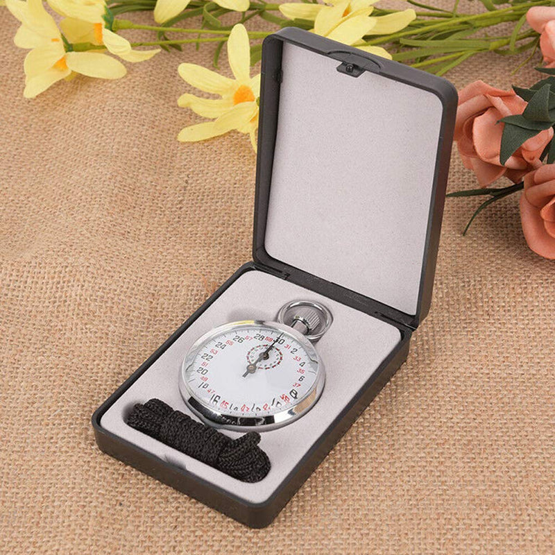 Mechanical Stop Watch, Digital Sports Stopwatch Timer, SXJ504 Sports Stopwatch Timer with Storage Box for Sports Referee Count Timer, Handheld Sports Chronograph for Sports Coaches Fitness Silver - BeesActive Australia