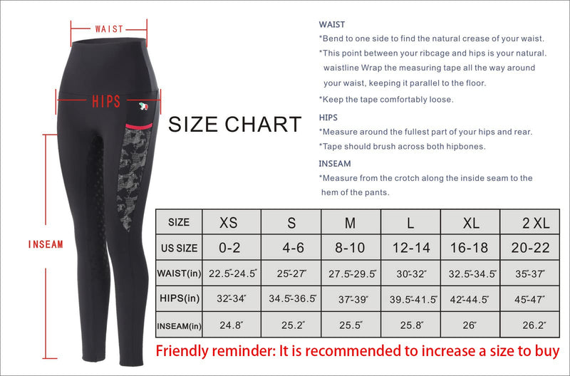 MakyeAme Women's Horse Riding Pants Full Seat Silicone Grip Riding Training Tights Equestrian Breeches with Size Pockets Black X-Large - BeesActive Australia