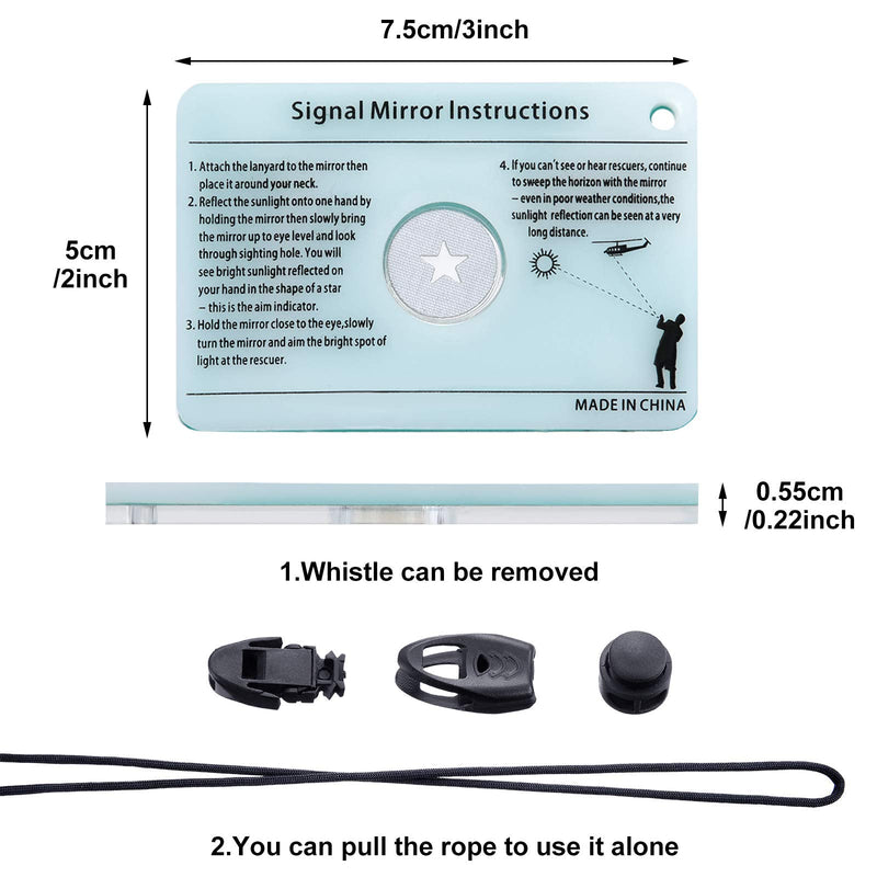 Jetec 2 Pieces Signal Mirror Survival Reflective Mirror 2 x 3 Inch Send Remotely PFD Mirrors Outdoor Survival Signal Mirror Survival Technologies Small Signal Mirror for Backpacking - BeesActive Australia