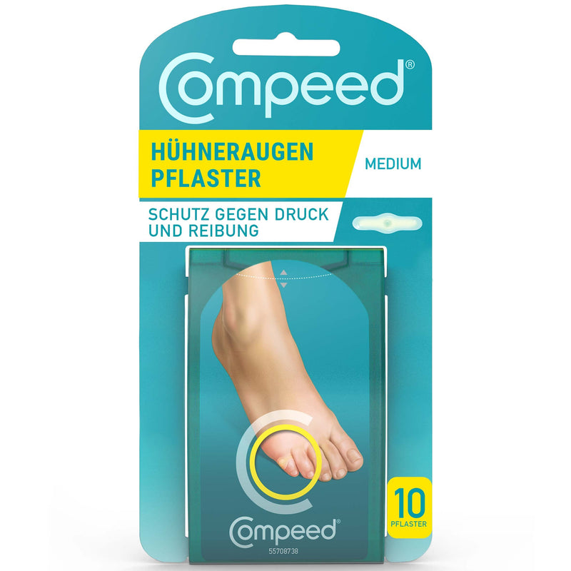 Compeed Corn Medium Size Plasters, 10 Hydrocolloid Plasters, Foot Care, Fast Natural Corn Removal, Dimensions: 1.7 cm x 6.0 cm - BeesActive Australia