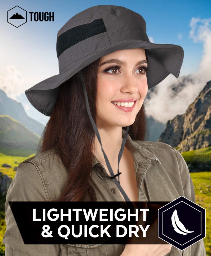 [AUSTRALIA] - Fishing & Hiking Boonie Sun Hat - UV Protection Safari & Camping Bucket Hats for Men & Women for Outdoor Gardening - UPF 50+ Dark Gray 