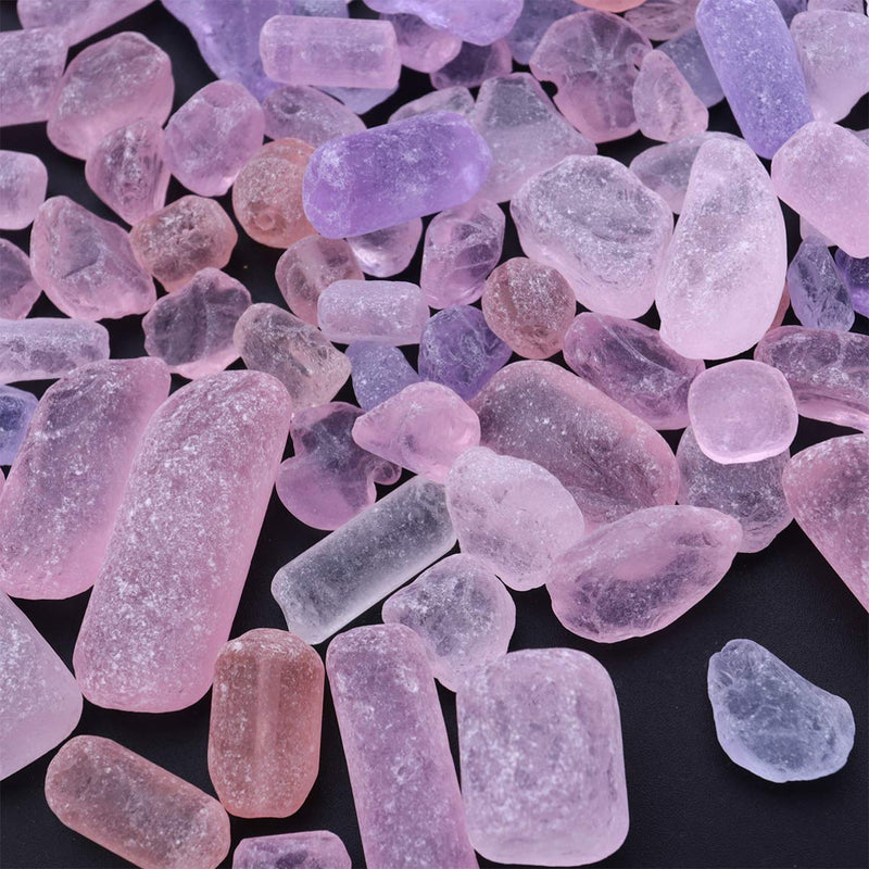 balacoo Aquarium Gravel Stone Natural Gravel Irregular Shape Polished Gravel for Outdoor Garden Landscaping Vase Fillers Decoration Pink Purple - BeesActive Australia