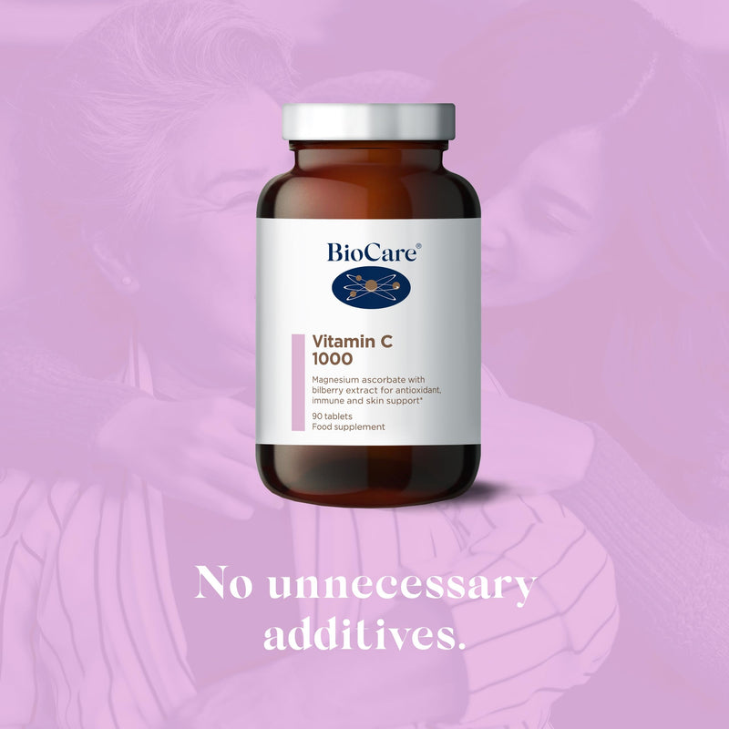 BioCare Vitamin C 1000mg | with Bilberry Extract | Antioxidant, Immune & Skin Support - 90 Tablets 90 Count (Pack of 1) - BeesActive Australia