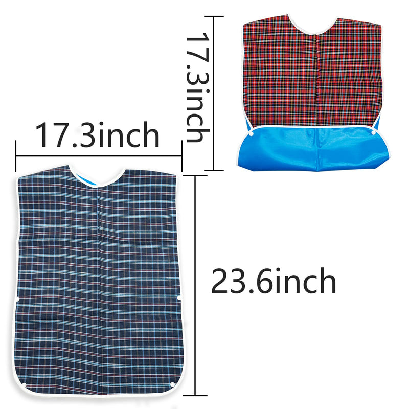 2 Adult Bibs Waterproof Eldly Bib Adult Washable Dining Bibs Mealtime Bib Clothing Protector for Elderly Men Women - BeesActive Australia