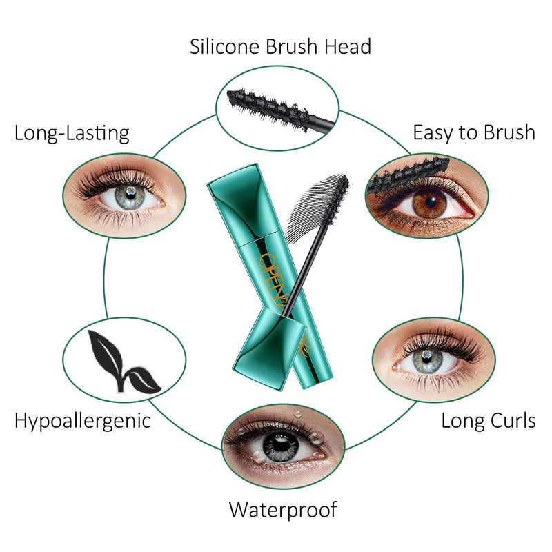 SIAMHOO Makeup Volumious 4D Silk Fiber Lash Mascara, Mascara Black,Thicker Mascara,Waterproof Mascara,Lenghtening, Long-Lasting,2 PCS Pack of 2 - BeesActive Australia