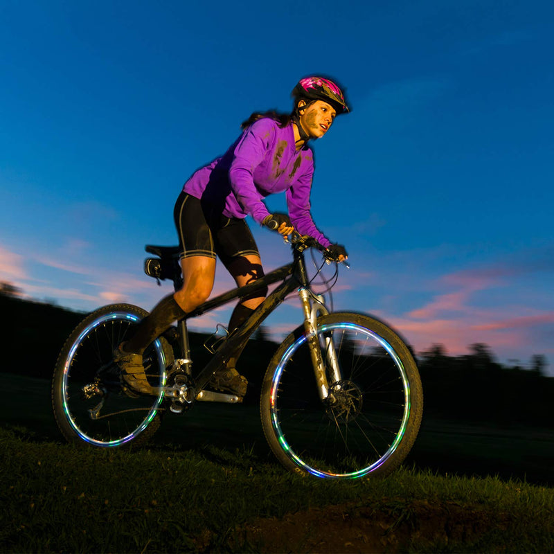 Waybelive LED Bike Lights Kit,Remote Control Bicycle LED Light, Change Color by Yourself, Waterproof, Super Bright to Ride at Night. Good Gift for Kids Wheel Lights - BeesActive Australia