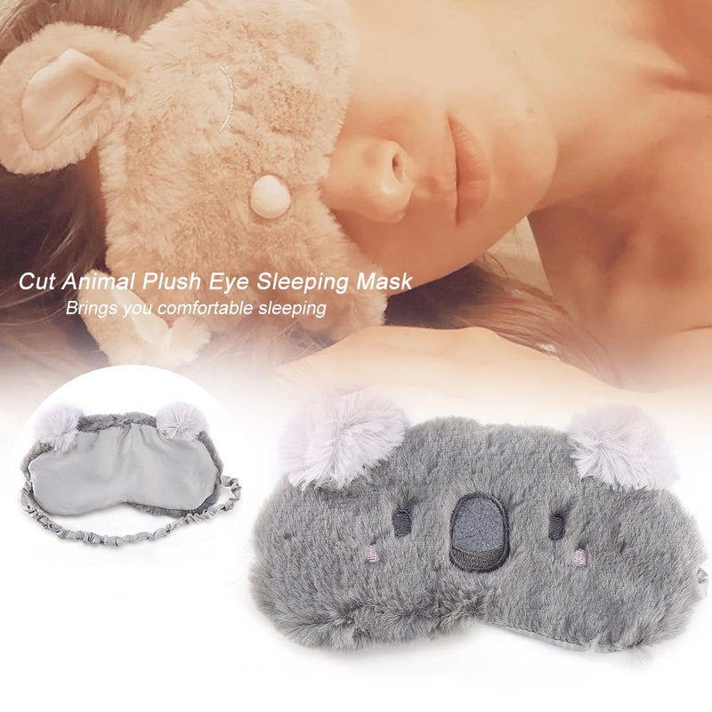 Sleeping Eye Mask,Plush Blindfold,Cute Animal Eye Cove,Soft Eye Mask with Adjustable Head Strap,Nap Eye Shade Mask,Eye Cover for Travel and Shift Work(Koala) Koala - BeesActive Australia