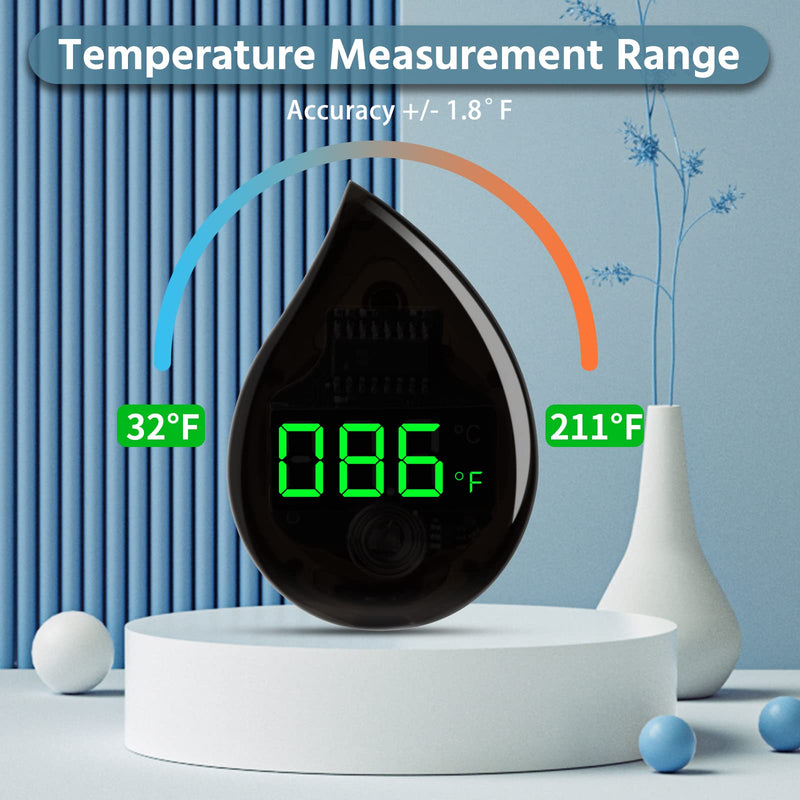 Aggforbl Aquarium Thermometer Accurate Digital Display Fish Tank Thermometer Adhesive Tank Temperature Sensor with LED, Low Energy Consumption Fish Thermometer Suitable for Reptile or Fish - BeesActive Australia