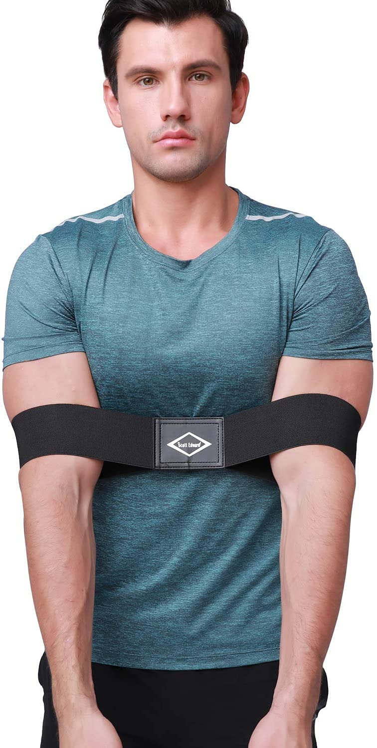 Scott Edward Golf Swing Aids Pro Power Band Wrist Brace Smooth and Connect-Easy Correct Training Swing Gesture Alignment Practice Tool for Golf Beginners Black Arm Band - BeesActive Australia