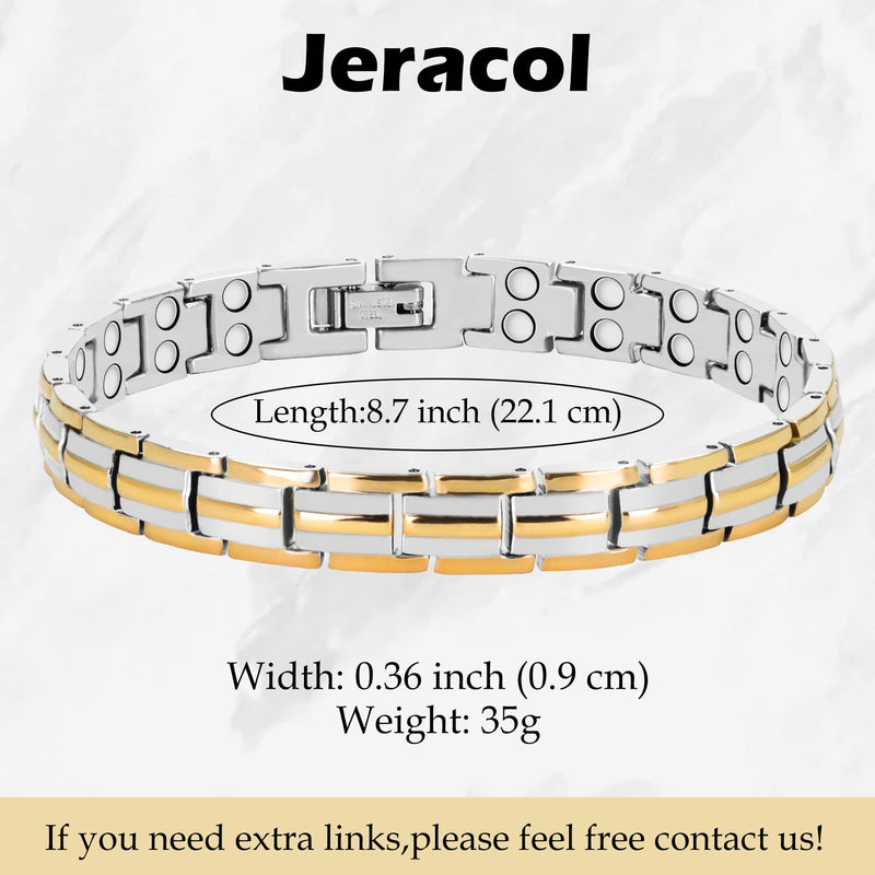 Jeracol Lymphatic Detox Brazaletes Titanium Steel Magnetic Bracelets for Women,Women's Simple Design Ultra Strength(3500 Guass Each) Magnetic Bracelet,Adjustable Size with Sizing Tool in Gift Box. 2X-SG - BeesActive Australia