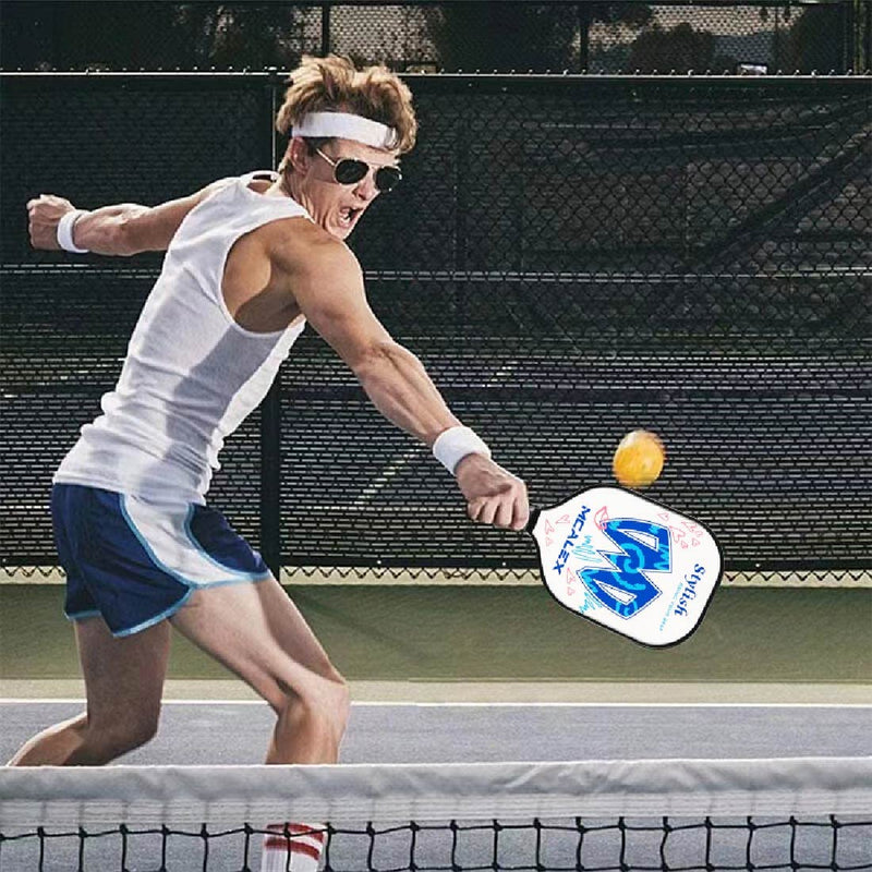 MCALEX Pickleball Paddles, Graphite Pickleball Paddle, Graphite Carbon Fiber Surface with Cushion Comfort Grip Easy to Hold, 8.2 Ounces (Blue/White) - BeesActive Australia