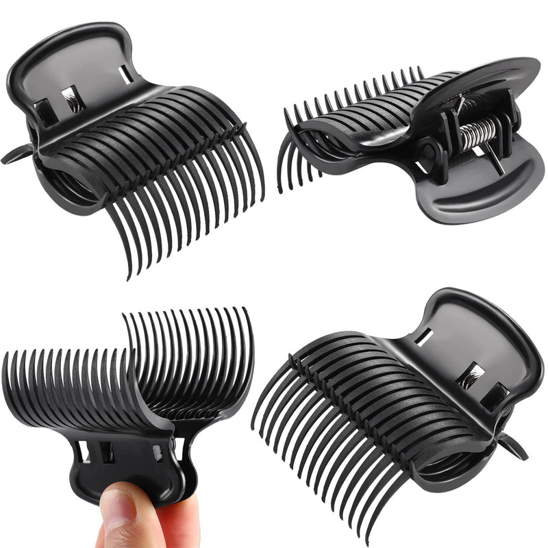 Hot Roller Clips Hair Curler Claw Clips Replacement Roller Clips for Women Girls Hair Section Styling (12 Pieces, Black) - BeesActive Australia