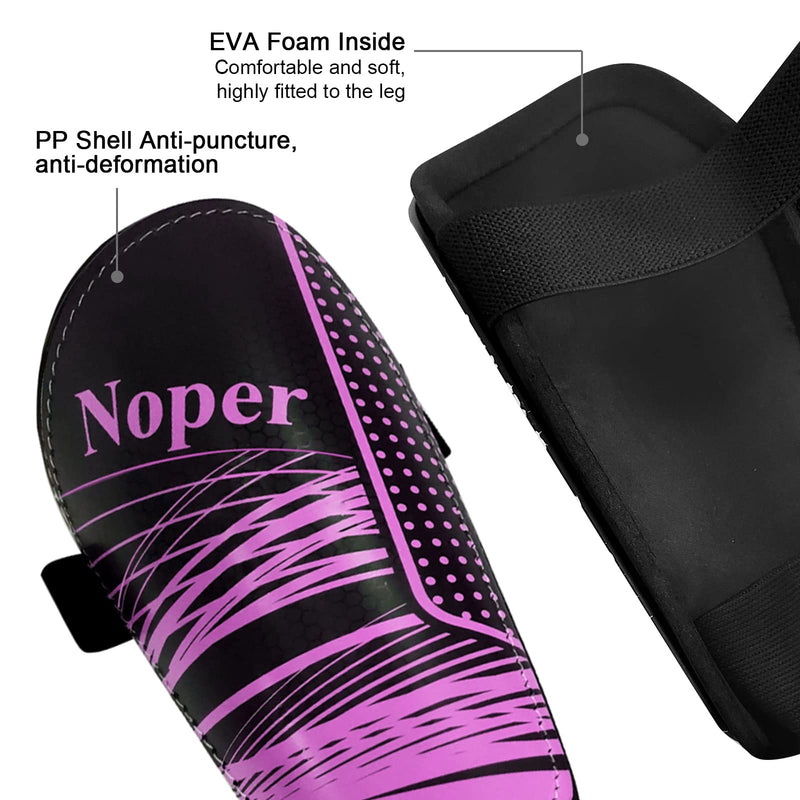 Soccer Shin Guards for Kids Youth, Shin Guard and Shin Guard Sleeves for Boys and Girls for Football Games EVA Cushion Protection Reduce Shocks and Injuries C-Purple+Black Large - BeesActive Australia