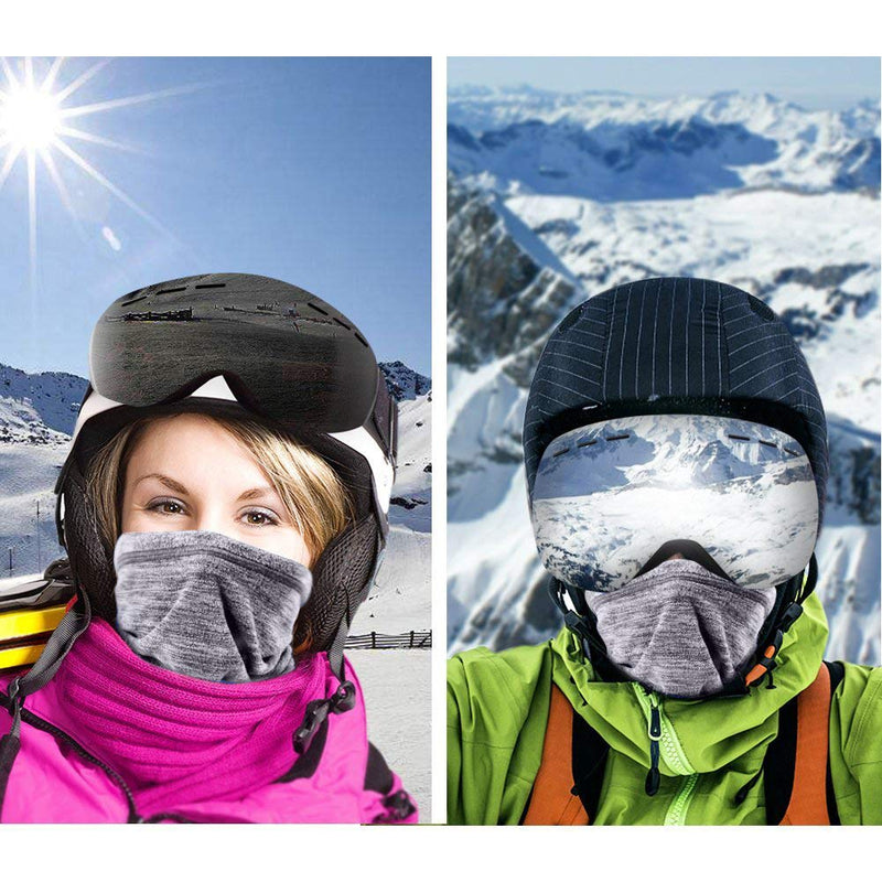 [AUSTRALIA] - Thermal Neck Warmer/Neck Gaiter Face Scarf/Face Cover Winter Ski Mask - Cold Weather Balaclava Grey 