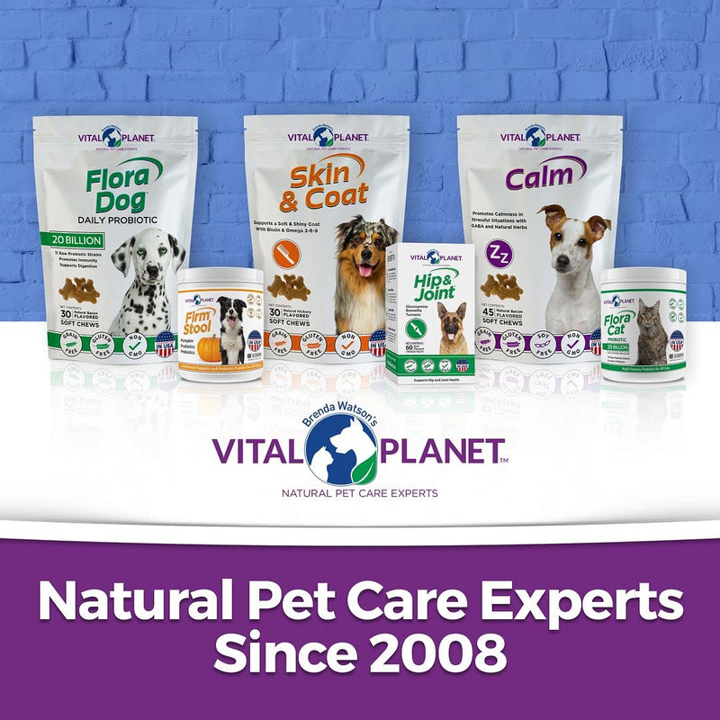 Vital Planet - Calm Soft Chews for Dogs, Promotes Calmness in Stressful Situations with GABA and Natural Herbs - 45 Natural Bacon Flavored Soft Chews - BeesActive Australia