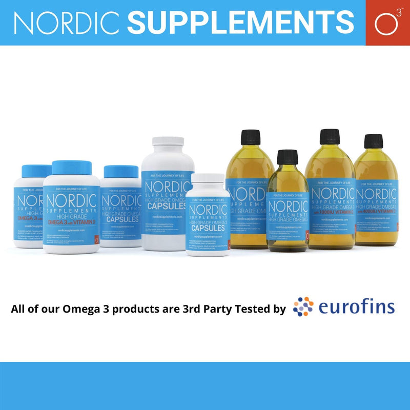 Nordic Supplements High Strength Pharmaceutical Grade Omega 3 Fish Oil Capsules, 1000 mg, Pot of 60 Capsules 60 Count (Pack of 1) - BeesActive Australia
