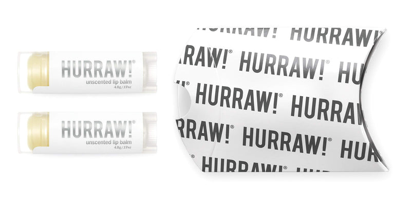 Hurraw! Unscented Lip Balm, 2 Pack: Organic, Certified Vegan, Cruelty and Gluten Free. Non-GMO, 100% Natural Ingredients. Bee, Shea, Soy and Palm Free. Made in USA - BeesActive Australia