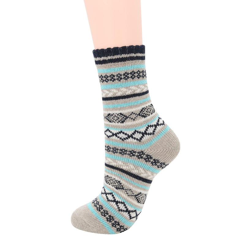 Men's Wool Socks Ankle Winter Warm Socks Athletic Fuzzy Socks Sports Crew Socks Soft Fall Hiking Socks 4/Diamond (Size 9-11) - BeesActive Australia