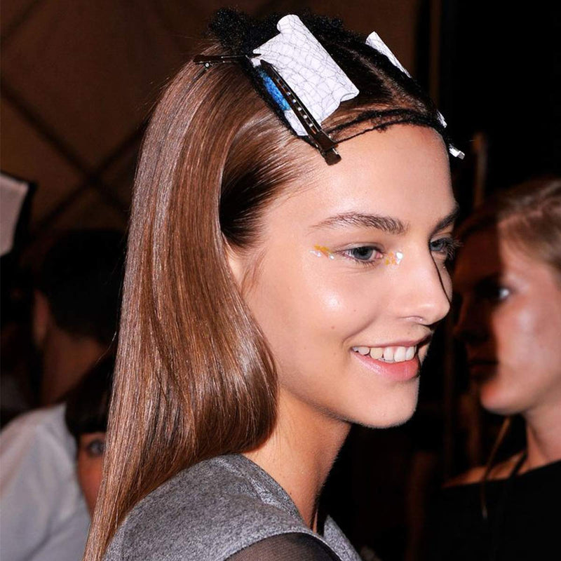 Crocodile Clips Hair, Metal Silver Styling Hair Clips, with Holes Professional for Salon and Women Duckbill Sectioning Hair Clip - BeesActive Australia