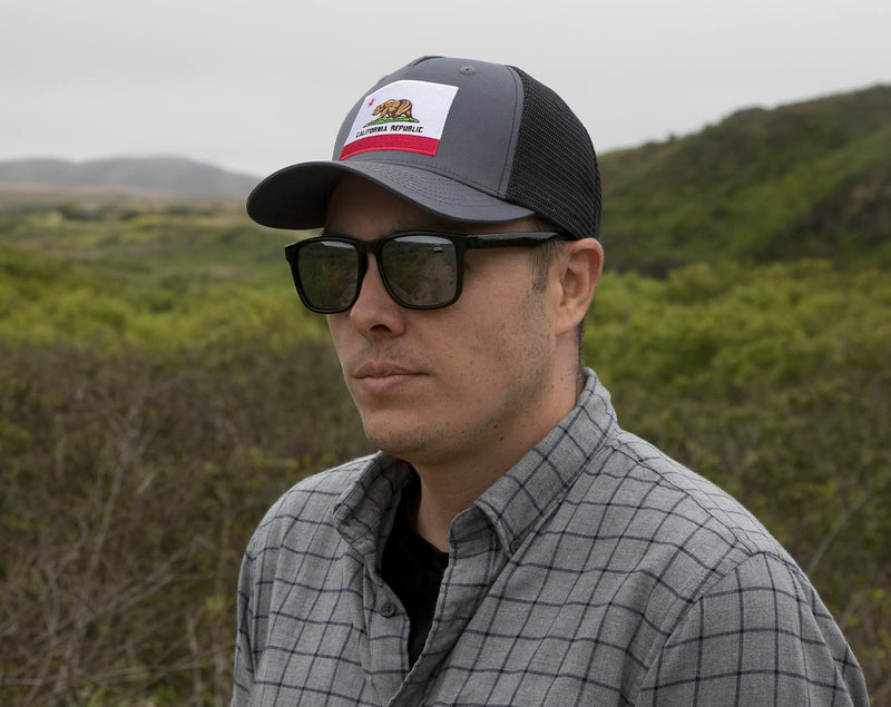 International Tie Premium Flag Hats - Snapback Trucker Baseball Hat (Black California) - BeesActive Australia