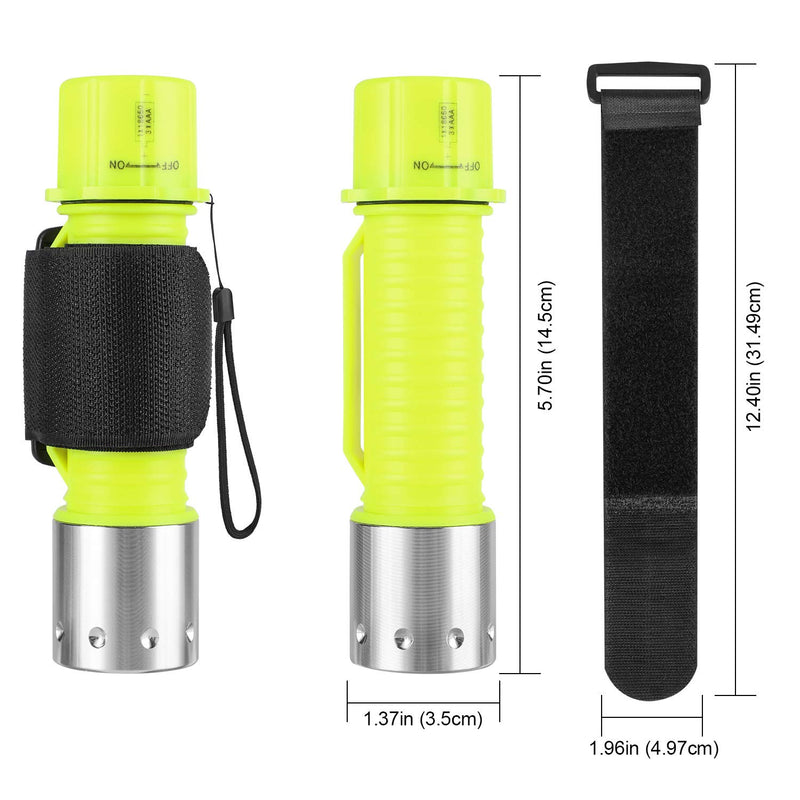 [AUSTRALIA] - Oumers 1100 Lumen CREE XM-L2 Professional Diving Flashlight, Super Bright LED Diving Light Waterproof Underwater Torch for Scuba Diving and Other Outdoor Activities 