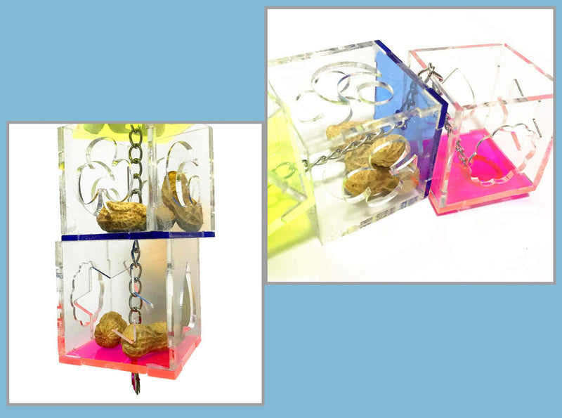 OFLAO Bird Foraging Toys,Creative Parrot Feeder Box,Hanging Treat Foraging Toy for Anchovies,Parakeets,Cockatiel,Conure,Mynah,Macow - BeesActive Australia