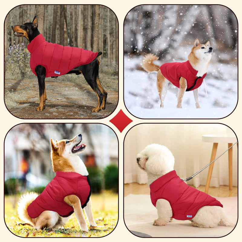 Dog Jacket, Nobleza Warm Cozy Vest Dog Winter Coat with Leash Hole, Waterproof Outdoor Pet Clothes Apparel for Puppy Small Medium Large Dog, Ideal for Cold, Wet, Windy and Snowy Weather Usage - BeesActive Australia