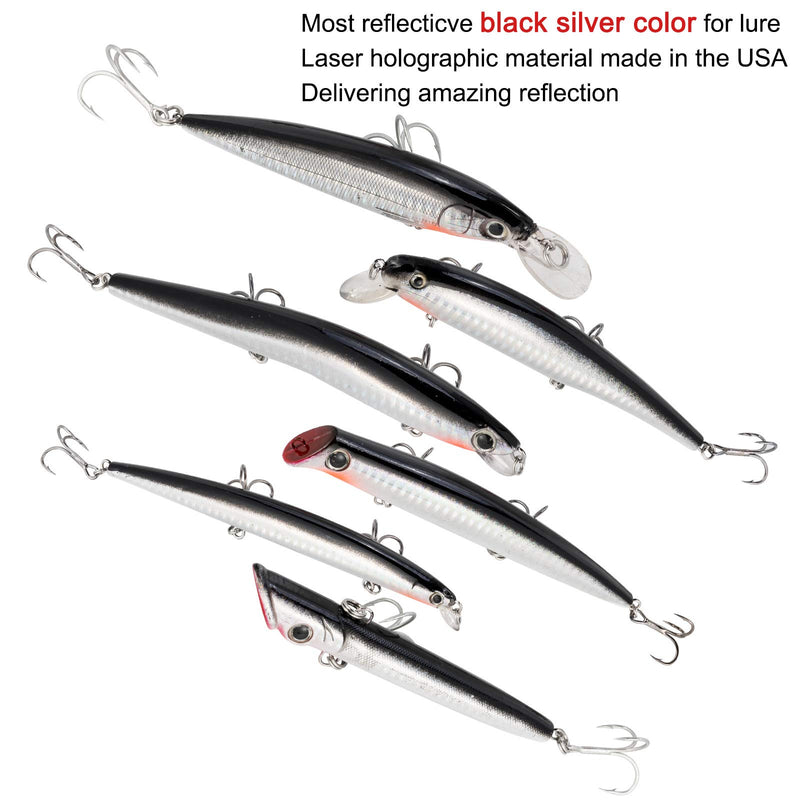 [AUSTRALIA] - Dr.Fish Fishing Lure Assortment 5in Minnow Plugs Popper Jerkbait Mustad Hooks Saltwater Freshwater Surf Fishing Lures Striper Bass Salmon Black Silver Black,Silver(pack of 6) 