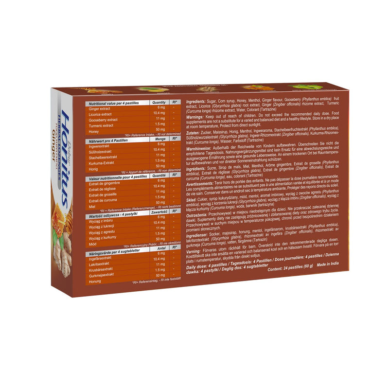 Dabur Honitus Herbal Lozenges | Effective Relief from Cough & Sore Throat Pain | Ginger Flavor - 24 Lozenges - BeesActive Australia