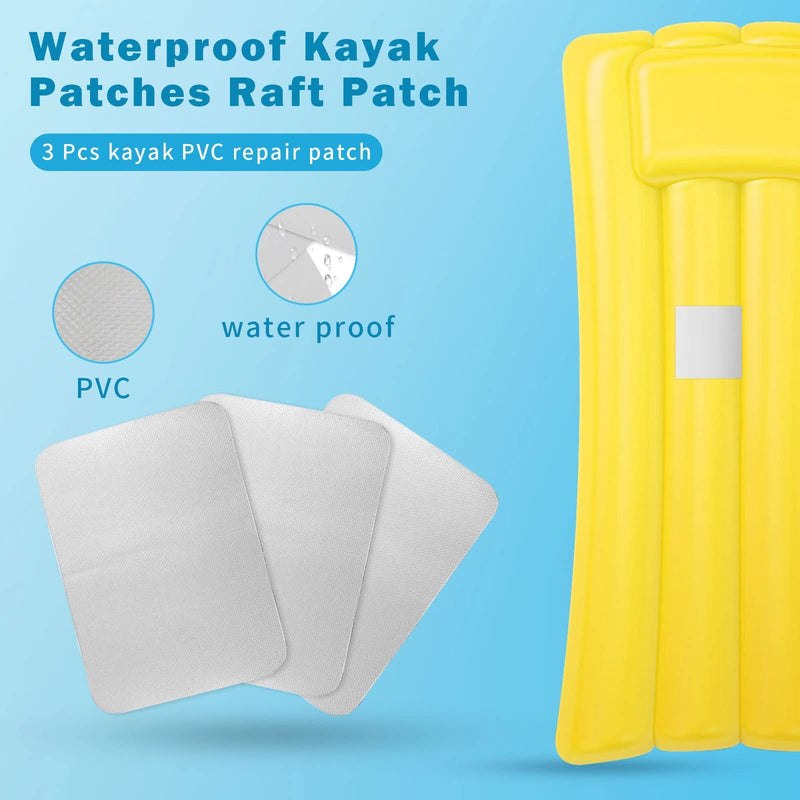 Waterproof Kayak Patches Raft Patch PVC Inflatable Repair Rafts Rubber Boat Repair Patches Set for Inflatable Raft Boat Canoe Kayak(Gray) - BeesActive Australia