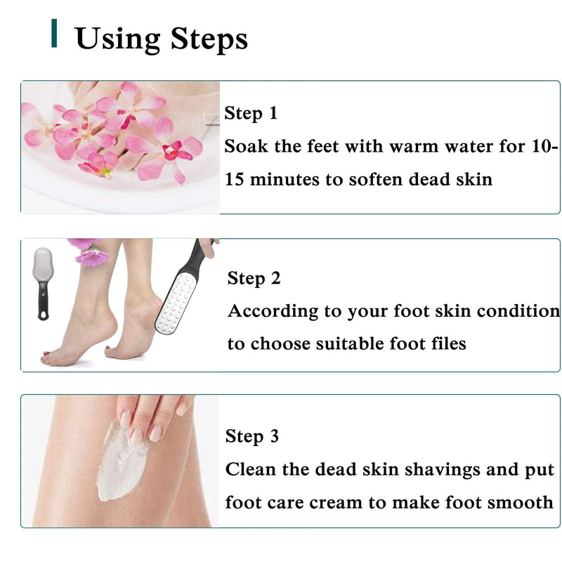 FOREADA 2 PCS Foot File Callus,Stainless Steel Foot Rasp & Dual Sided Foot File Professional Pedicure Tools Premium Colossal Foot Scrubber to Remove Corns,Dead Skin,Cocoon, Both Wet and Dry Feet - BeesActive Australia