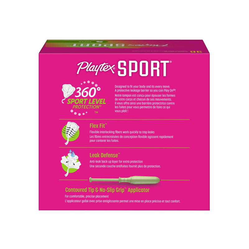 Playtex Sport Tampons with Flex-Fit Technology, Super, Unscented - 36 Count by Playtex - BeesActive Australia